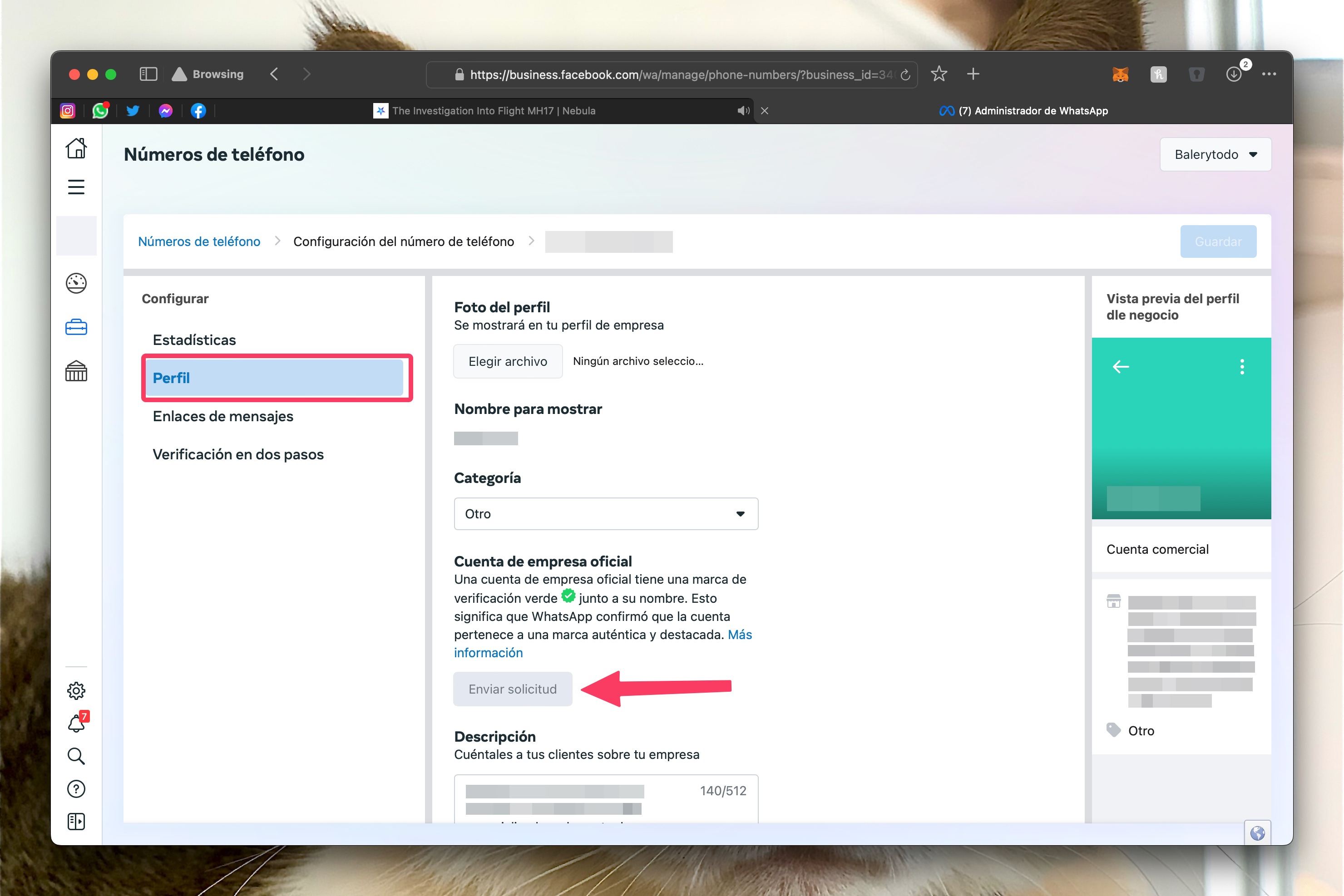WhatsApp Manager WA Official Request