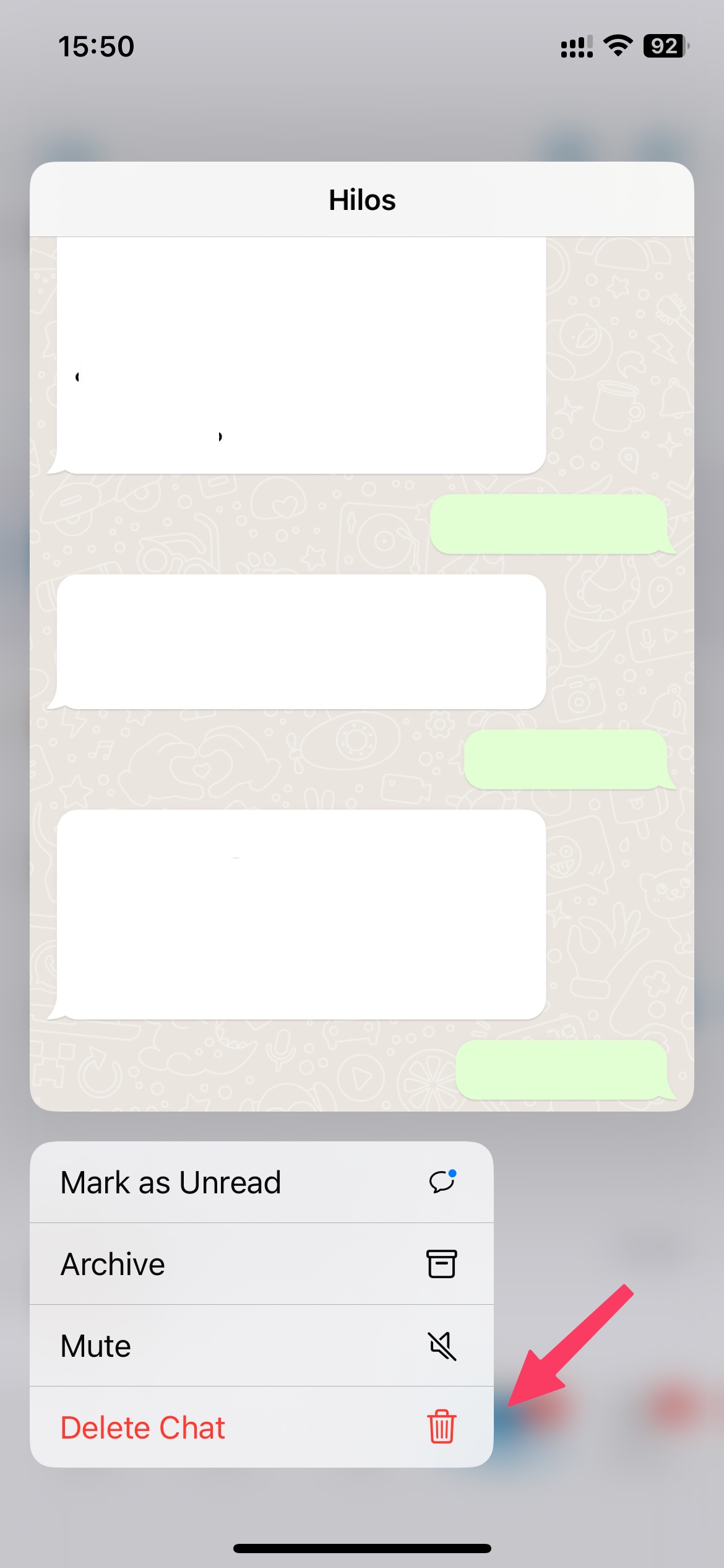 Delete a conversation