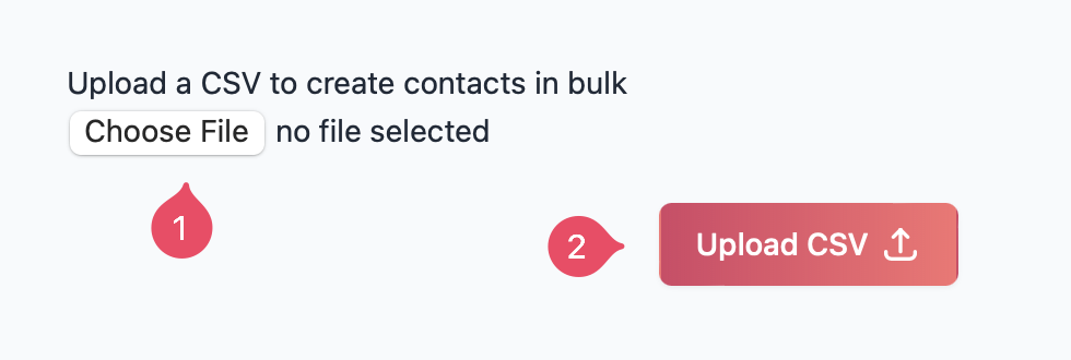 Choose a file and click on "Upload CSV"