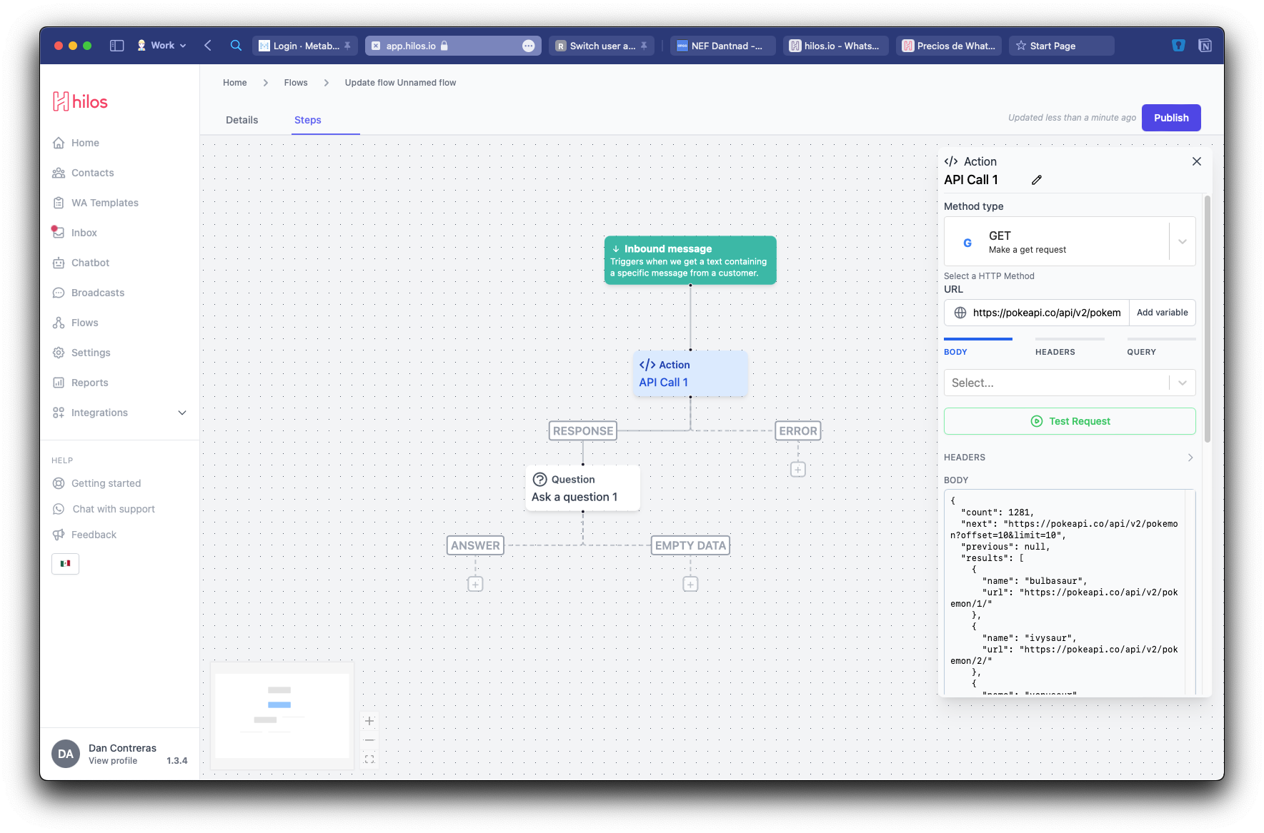 Action step getting options