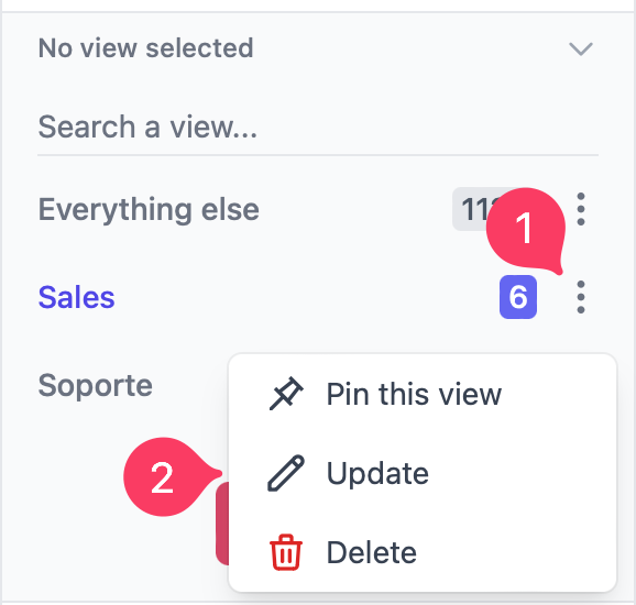 Editing or deleting a view