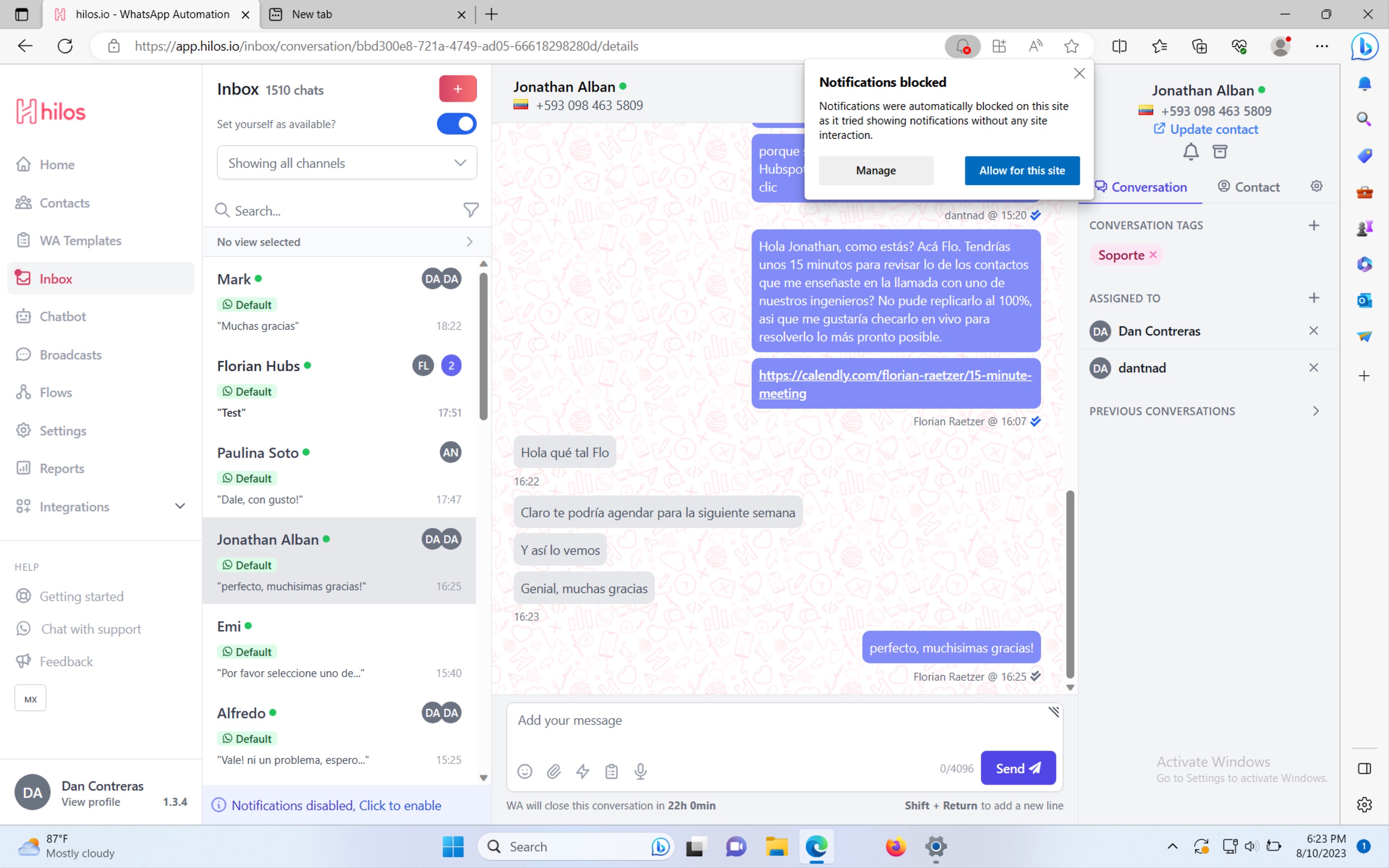 Allow notifications on Edge