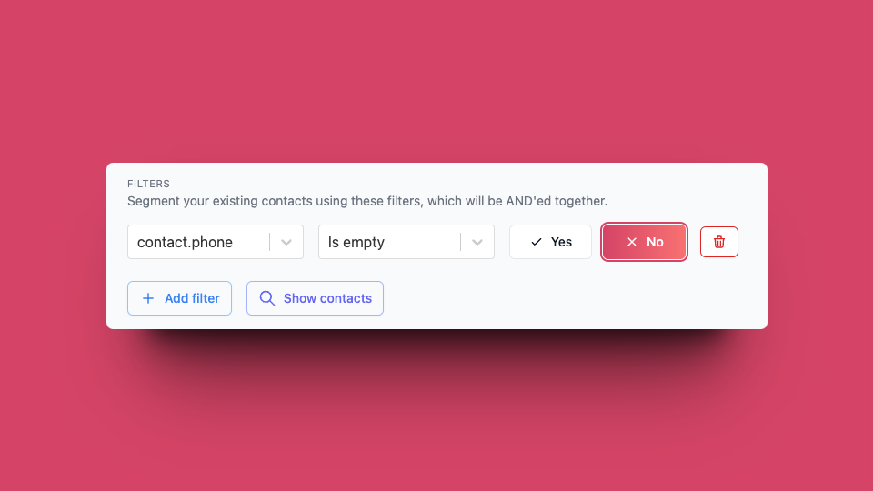 Filter configuration