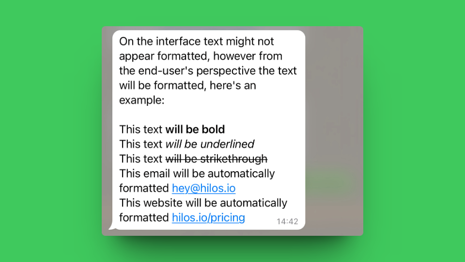 Text inside WhatsApp
