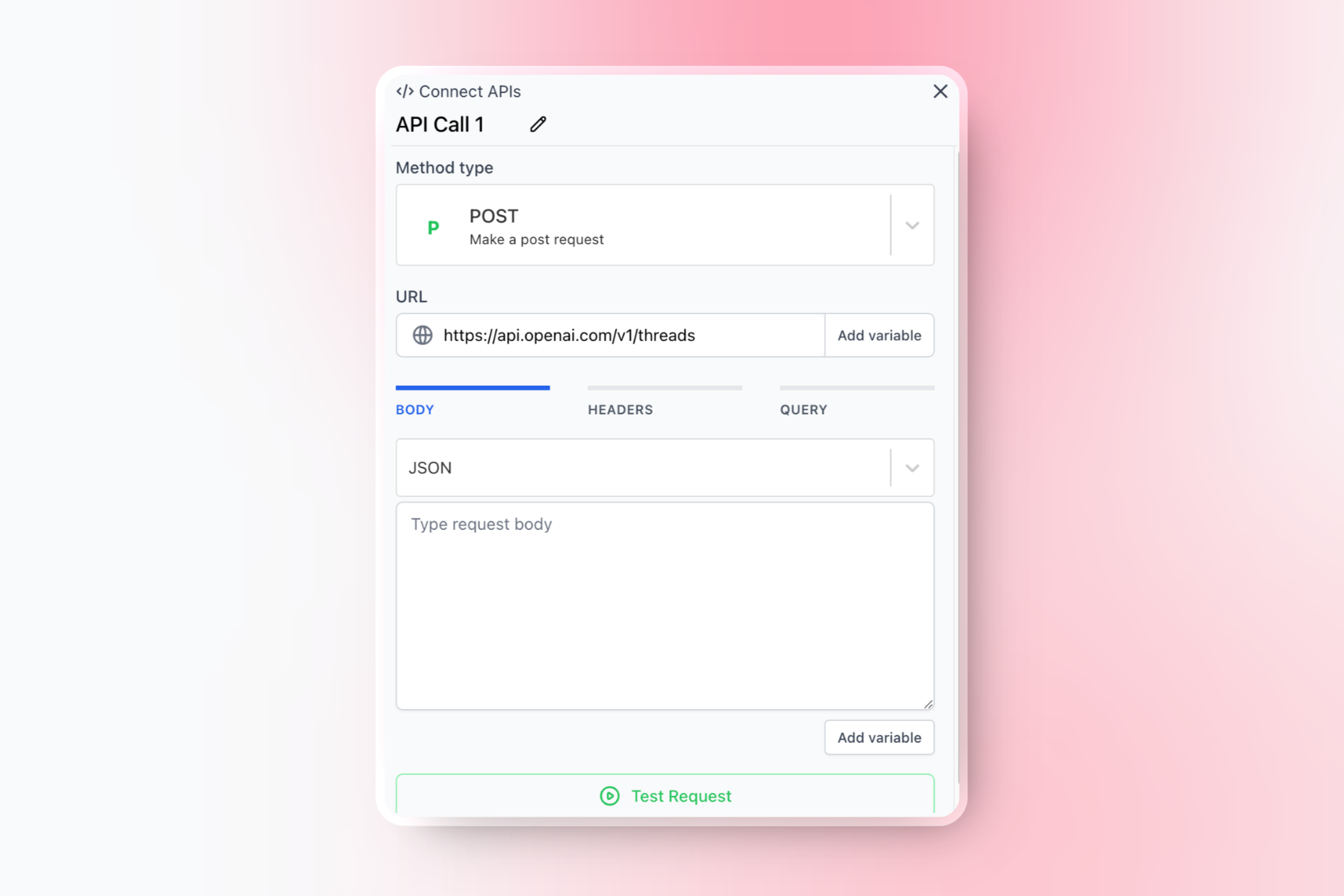 Add Api Step Example