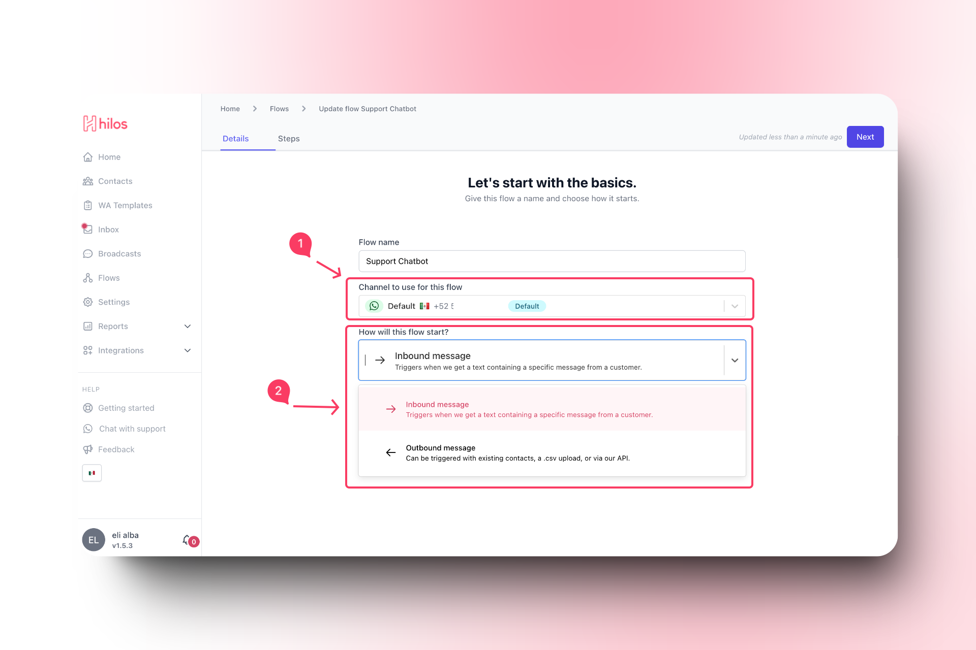 Select Channel and Type