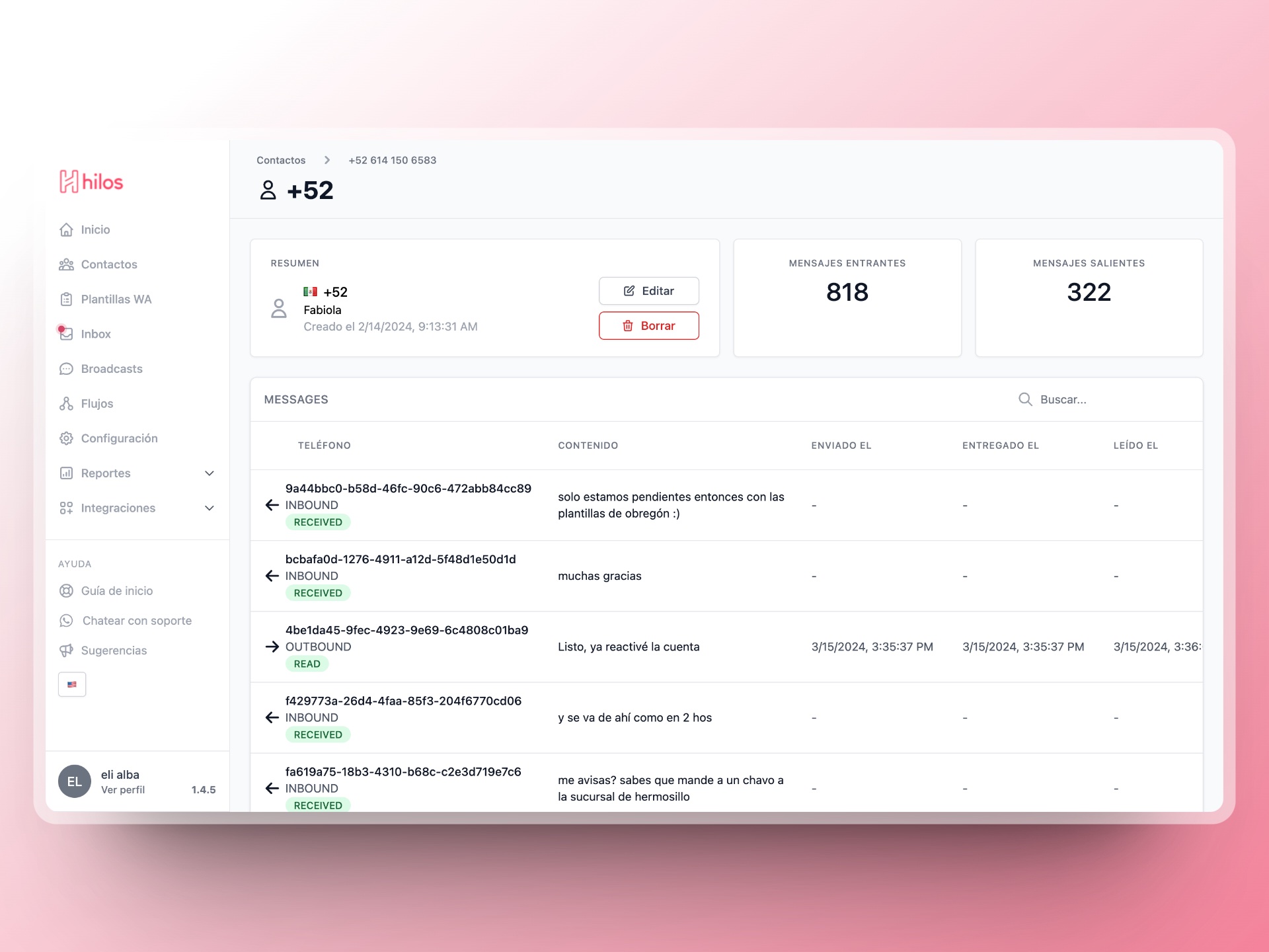 Where to view contact information - contact details