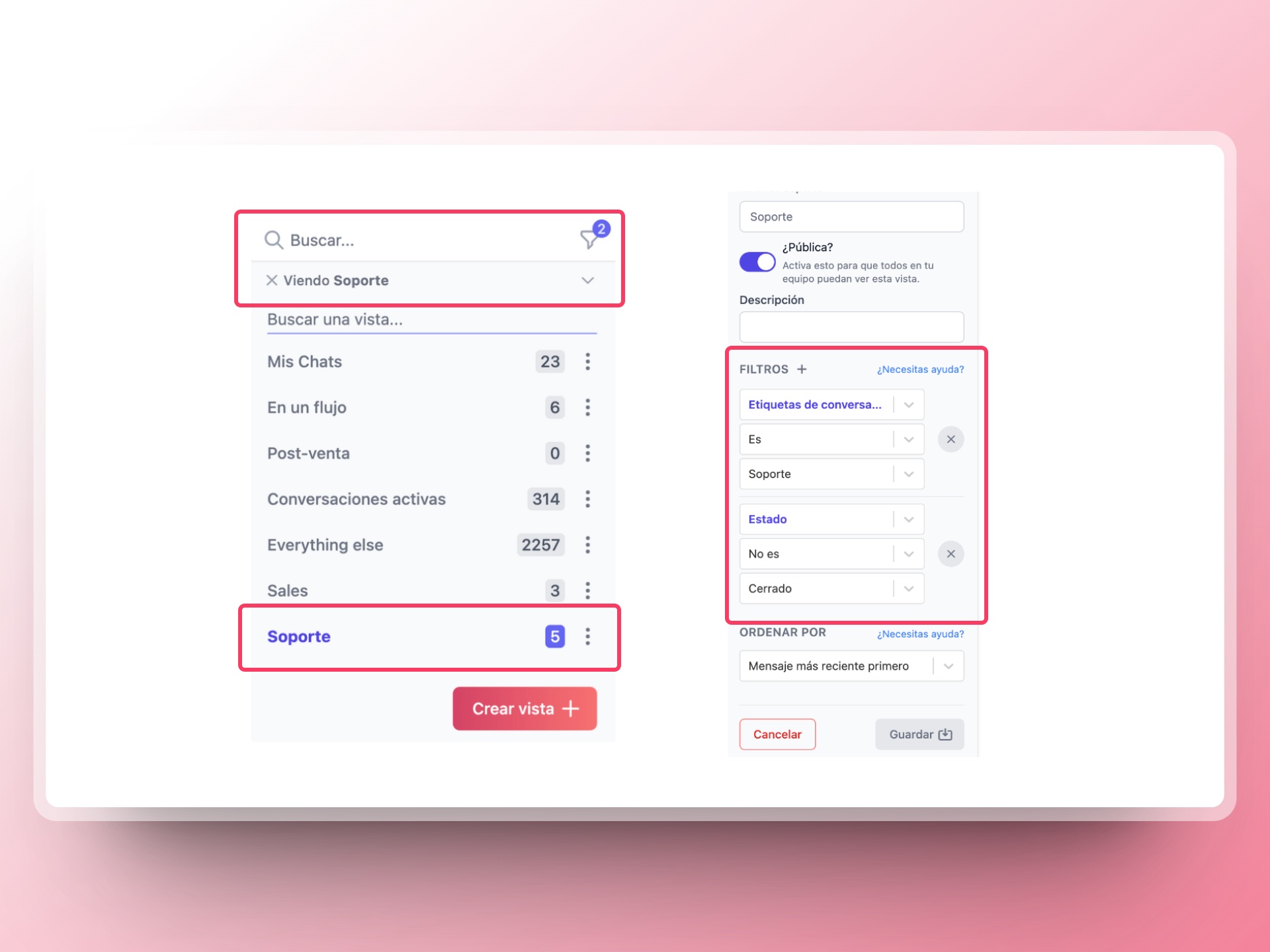 How to create a support view