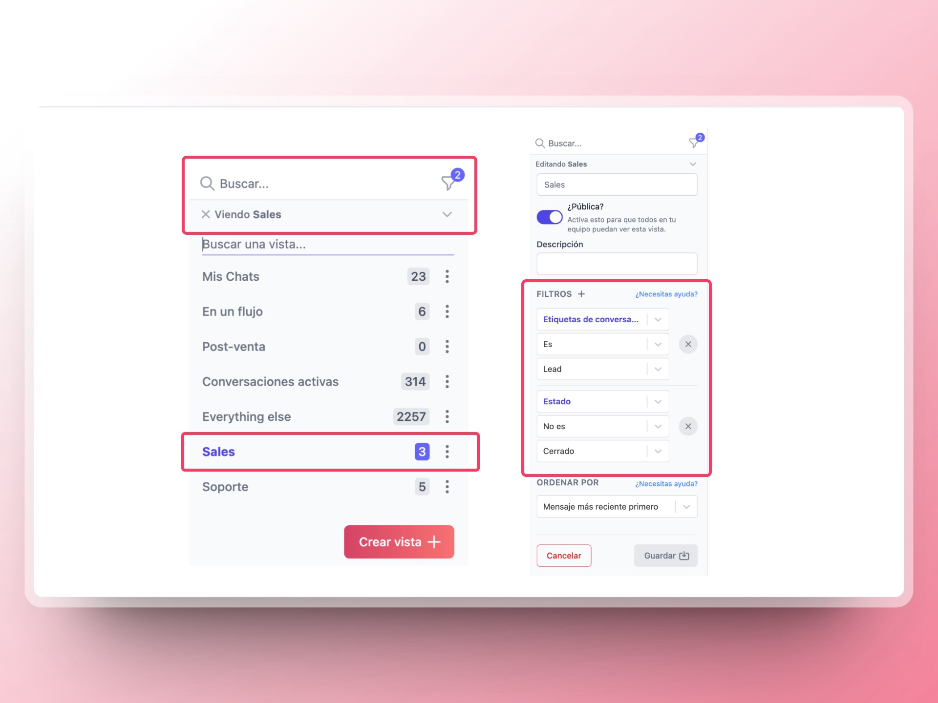 How to create a sales view