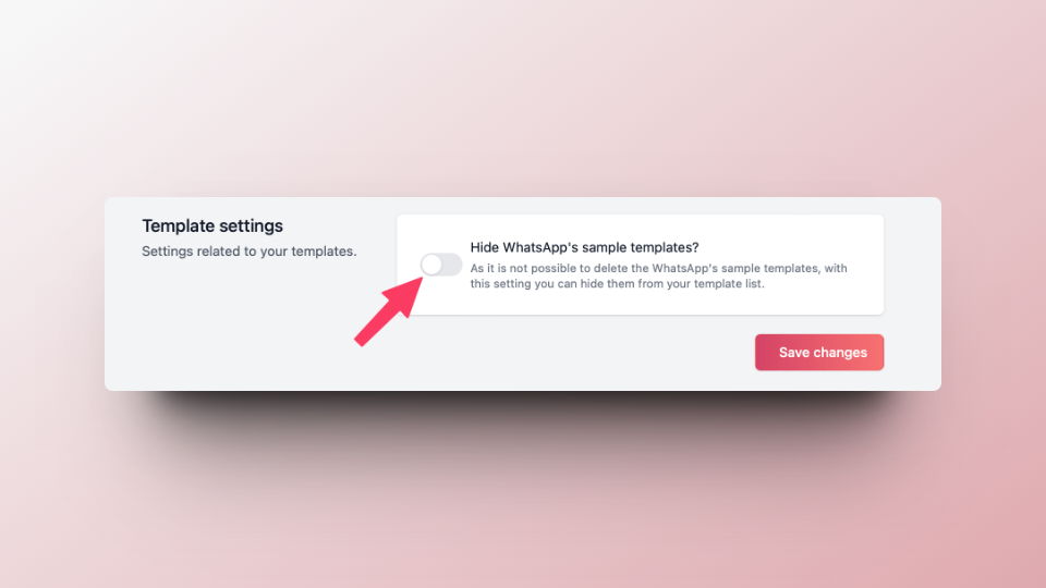 Hiding default WhatsApp templates