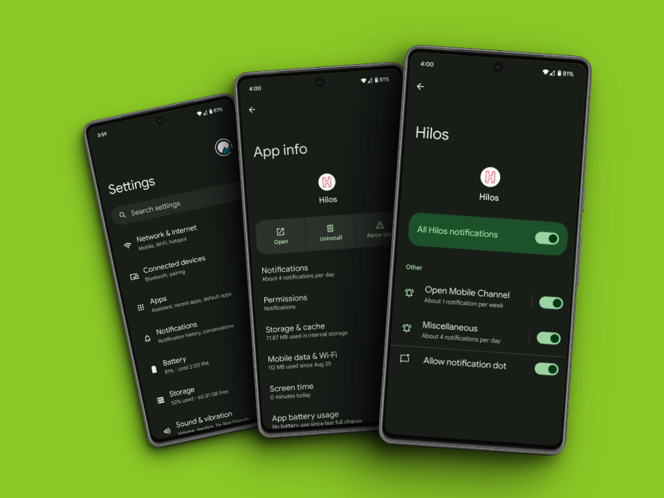 Activate notifications on android